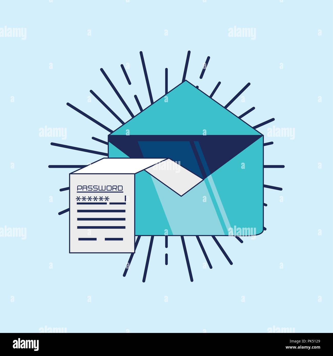 envelope mail data security vector illustration design Stock Vector