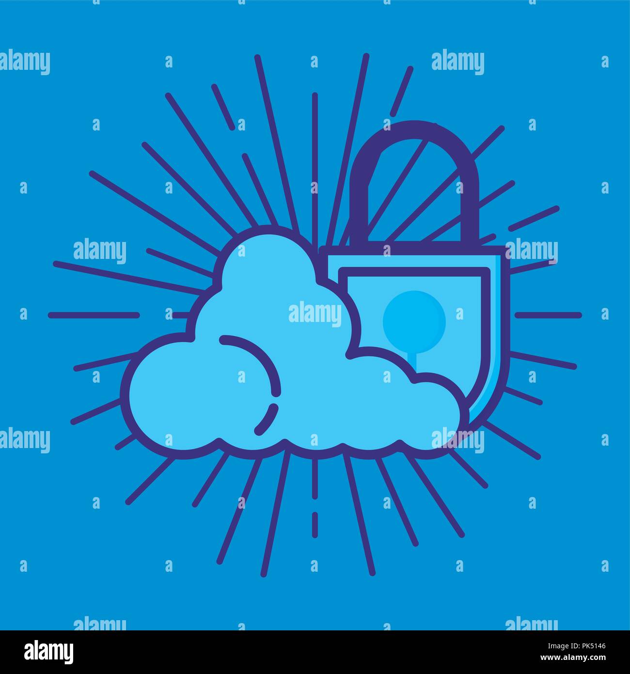 cloud with padlock fintech vector illustration design Stock Vector ...