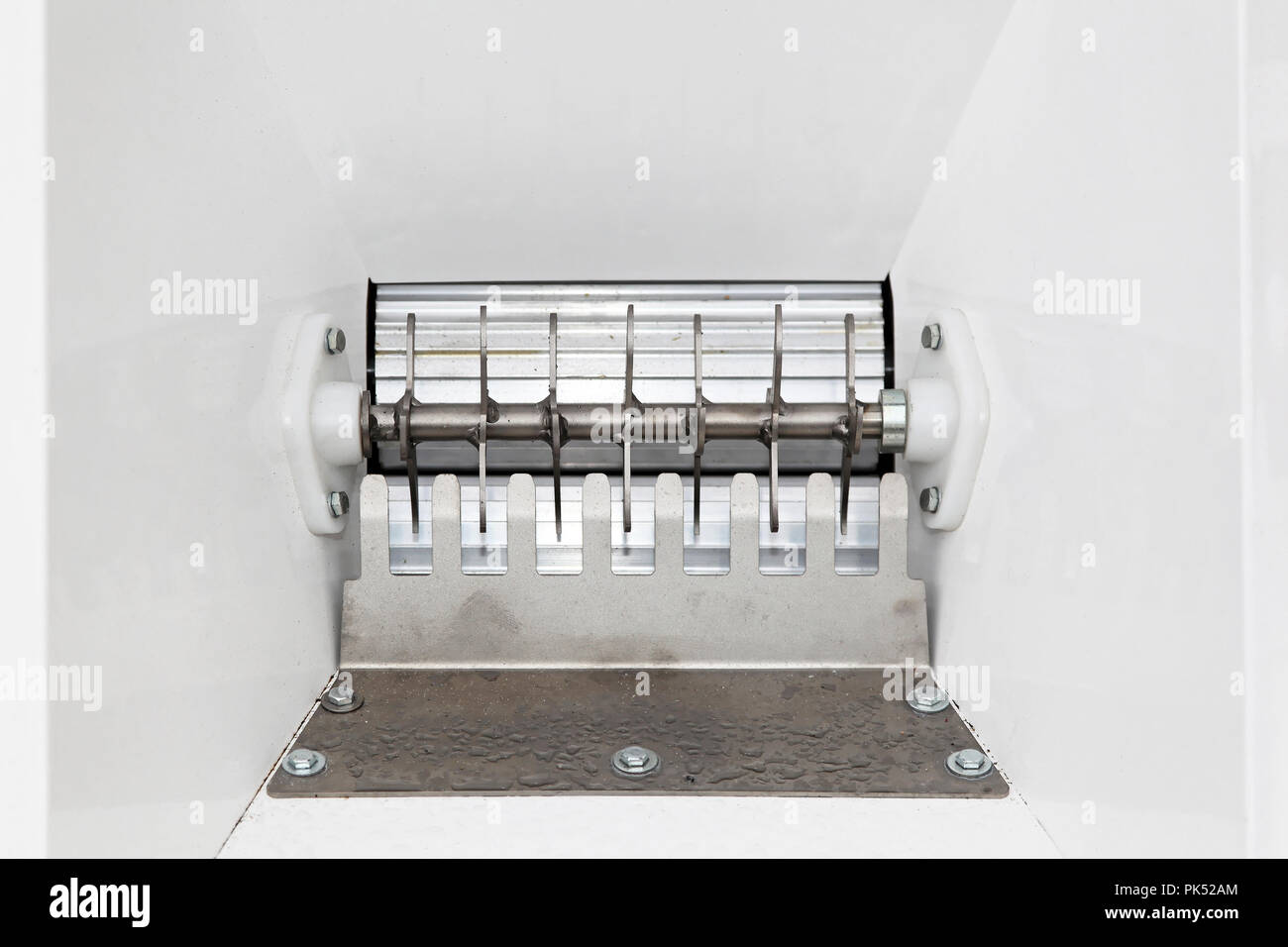 Sharp rotary knives and blades in industrial machine Stock Photo Alamy