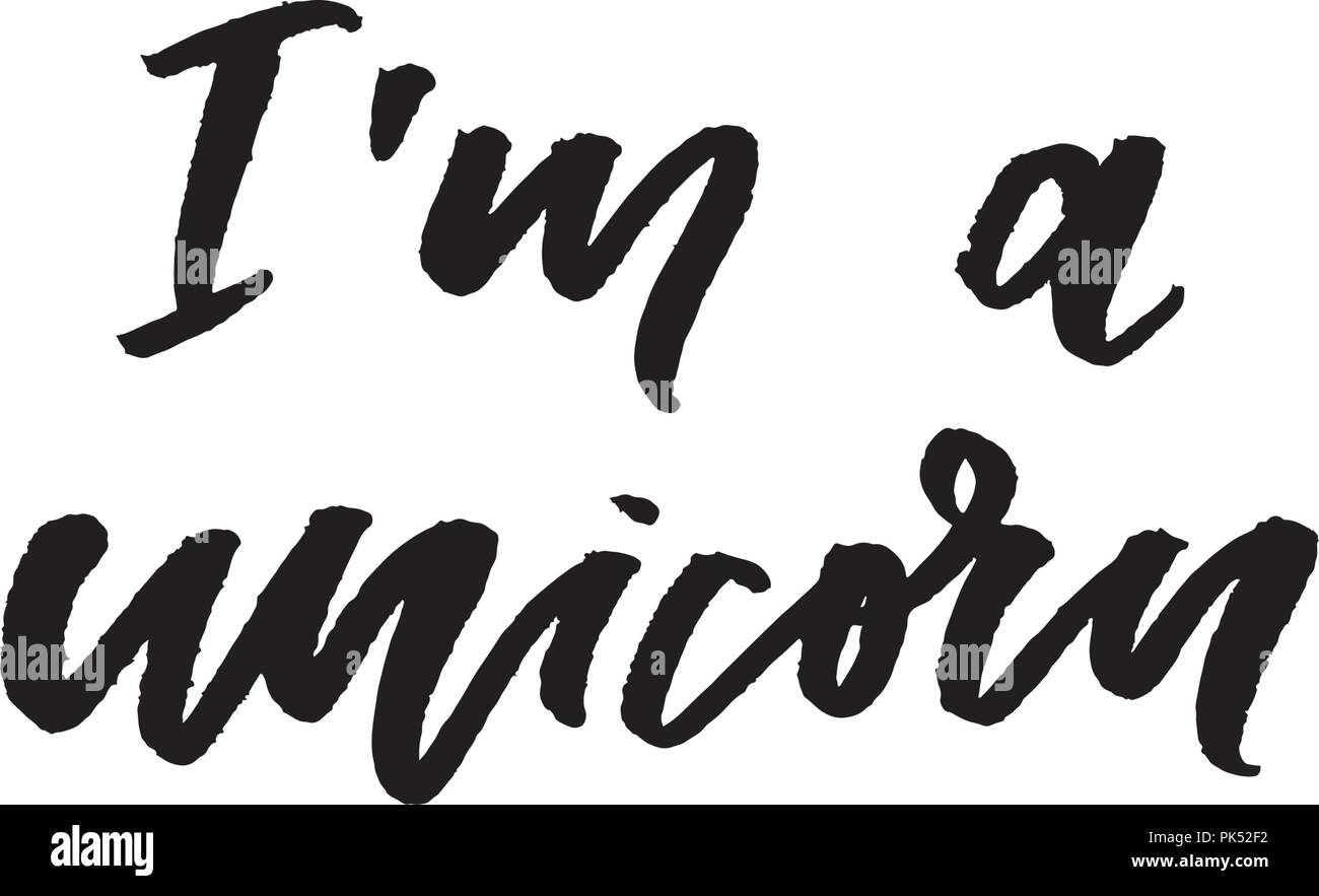 slogan Unicorn phrase graphic vector Print Fashion lettering Stock
