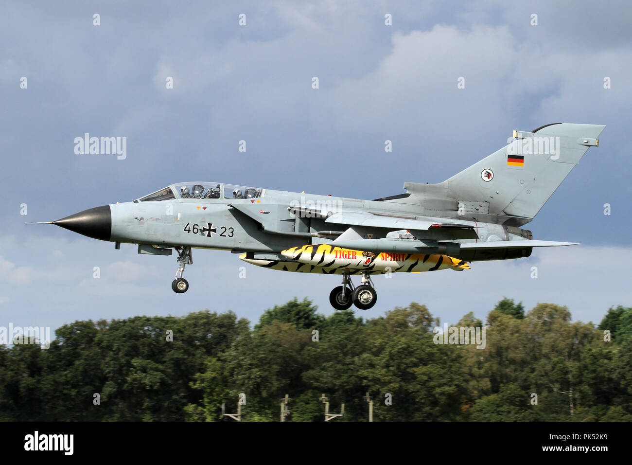 Luftwaffe Tornado IDS landing at RAF Coningsby during the combined RAF/Luftwaffe exercise Cobra Warrior. Stock Photo