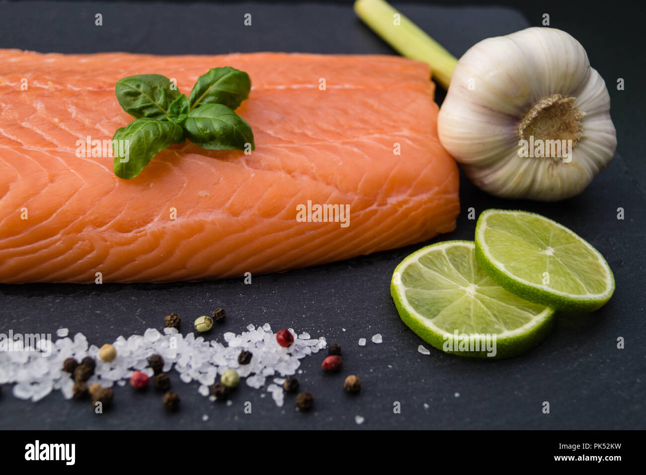 Fresh Salmon steak Stock Photo - Alamy