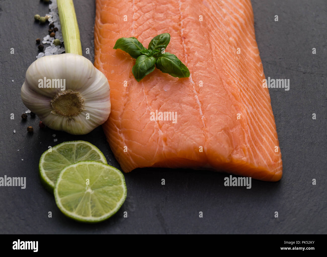 Fresh Salmon steak Stock Photo - Alamy
