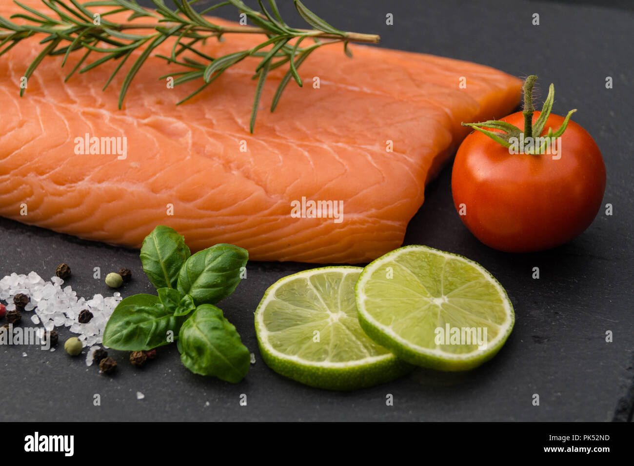 Fresh Salmon steak Stock Photo - Alamy
