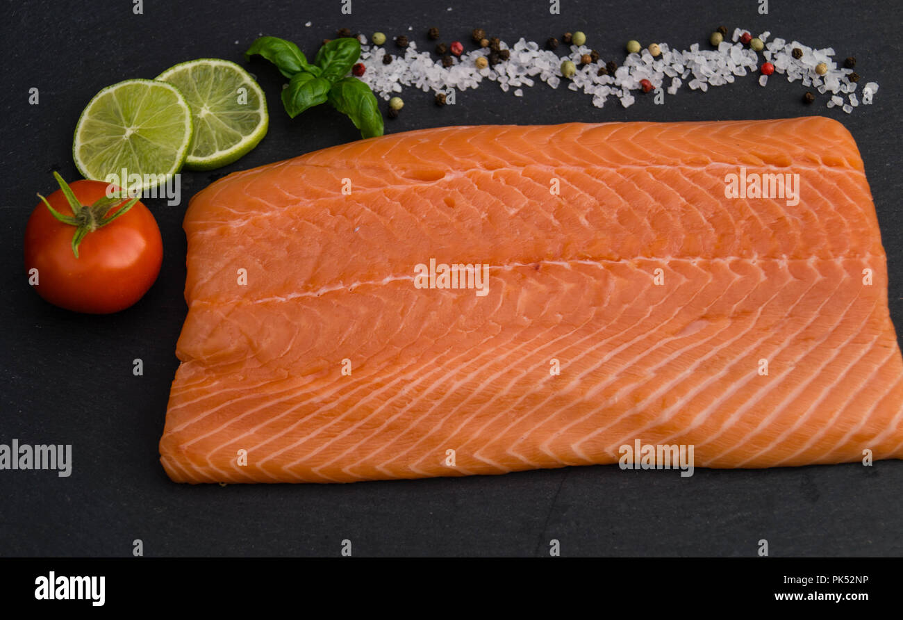 Fresh Salmon steak Stock Photo - Alamy