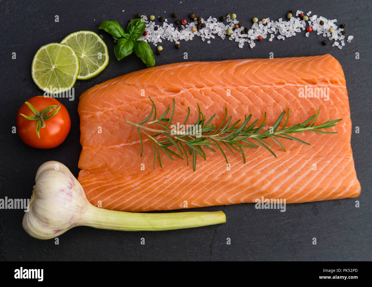 Fresh Salmon steak Stock Photo - Alamy