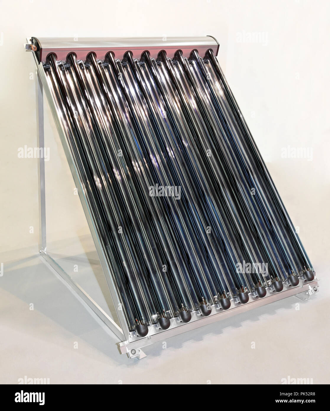 Rooftop solar water collector with glass tubes Stock Photo - Alamy