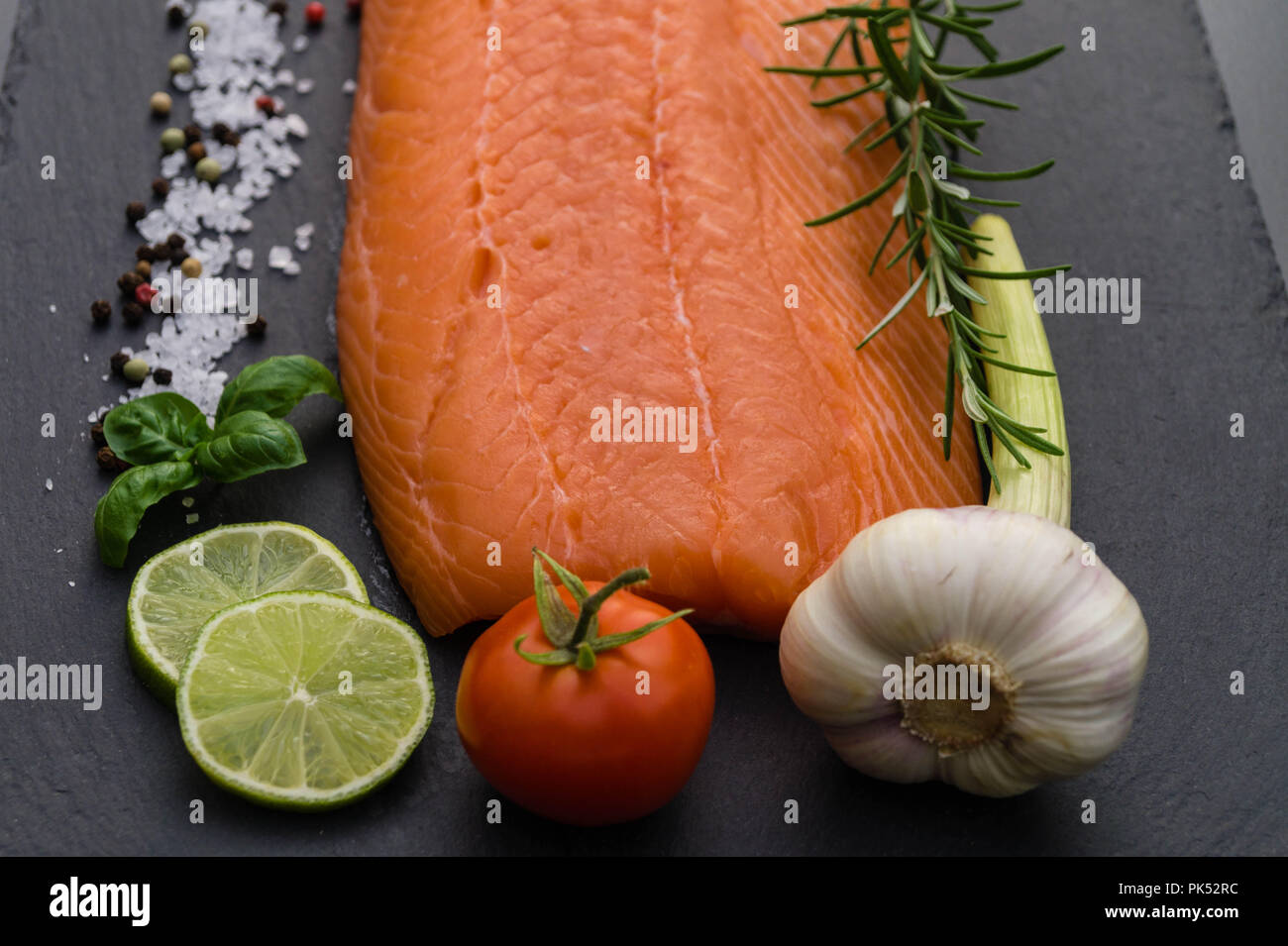 Fresh Salmon steak Stock Photo - Alamy
