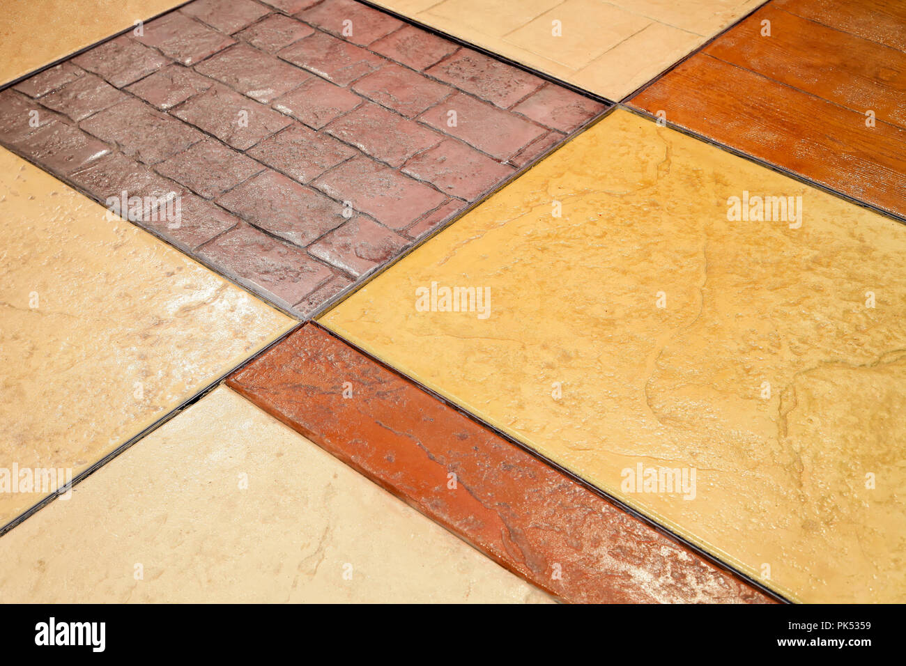 Various Natural Stones And Marble Flooring Tiles Stock Photo Alamy