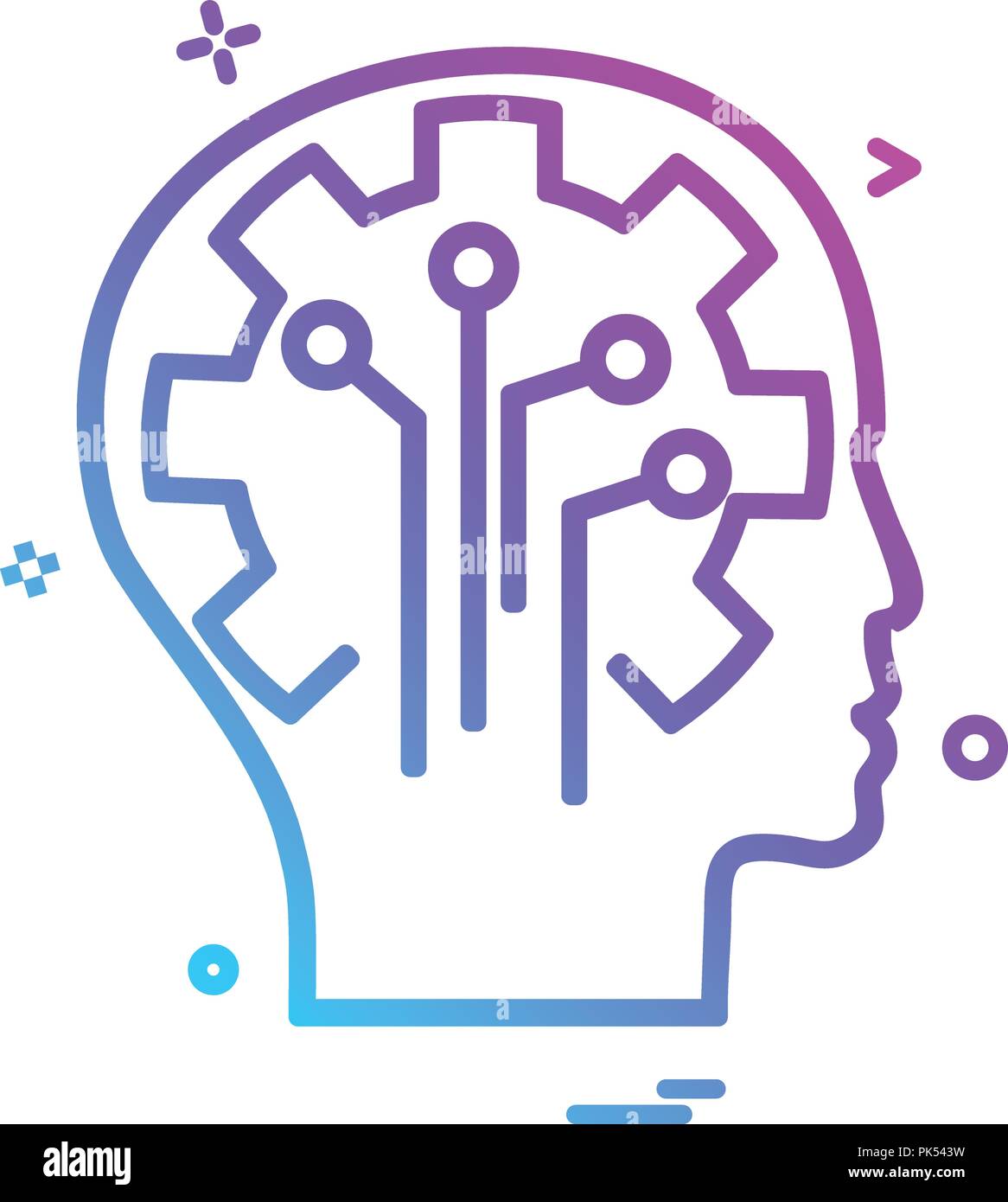 Artificial brain circuit intelligence icon vector design Stock Vector ...