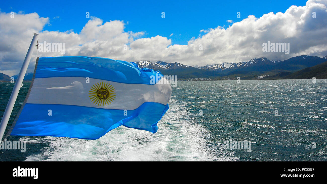 Boat tour in Ushuaia Argentina Stock Photo