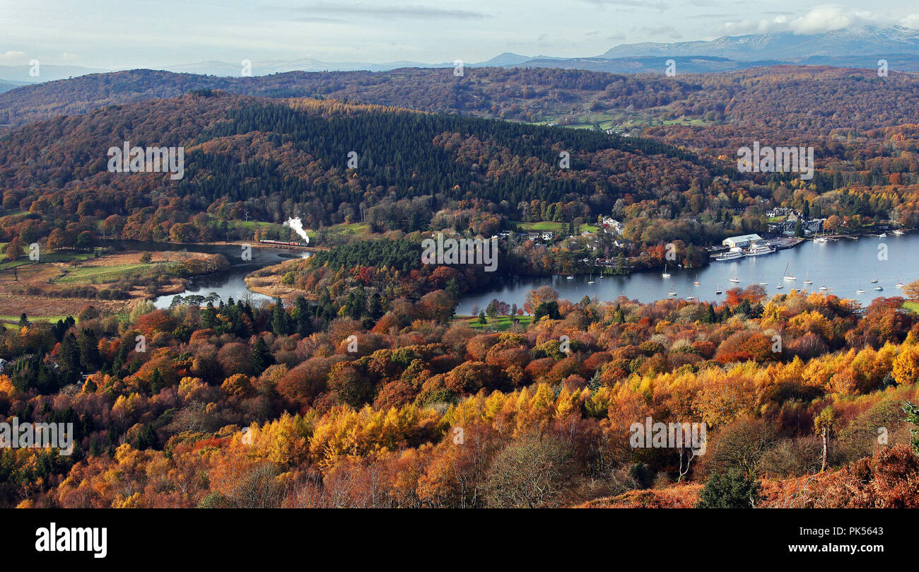 42073 nr Lakeside 10.11.16, High view  from Gummers How. Stock Photo