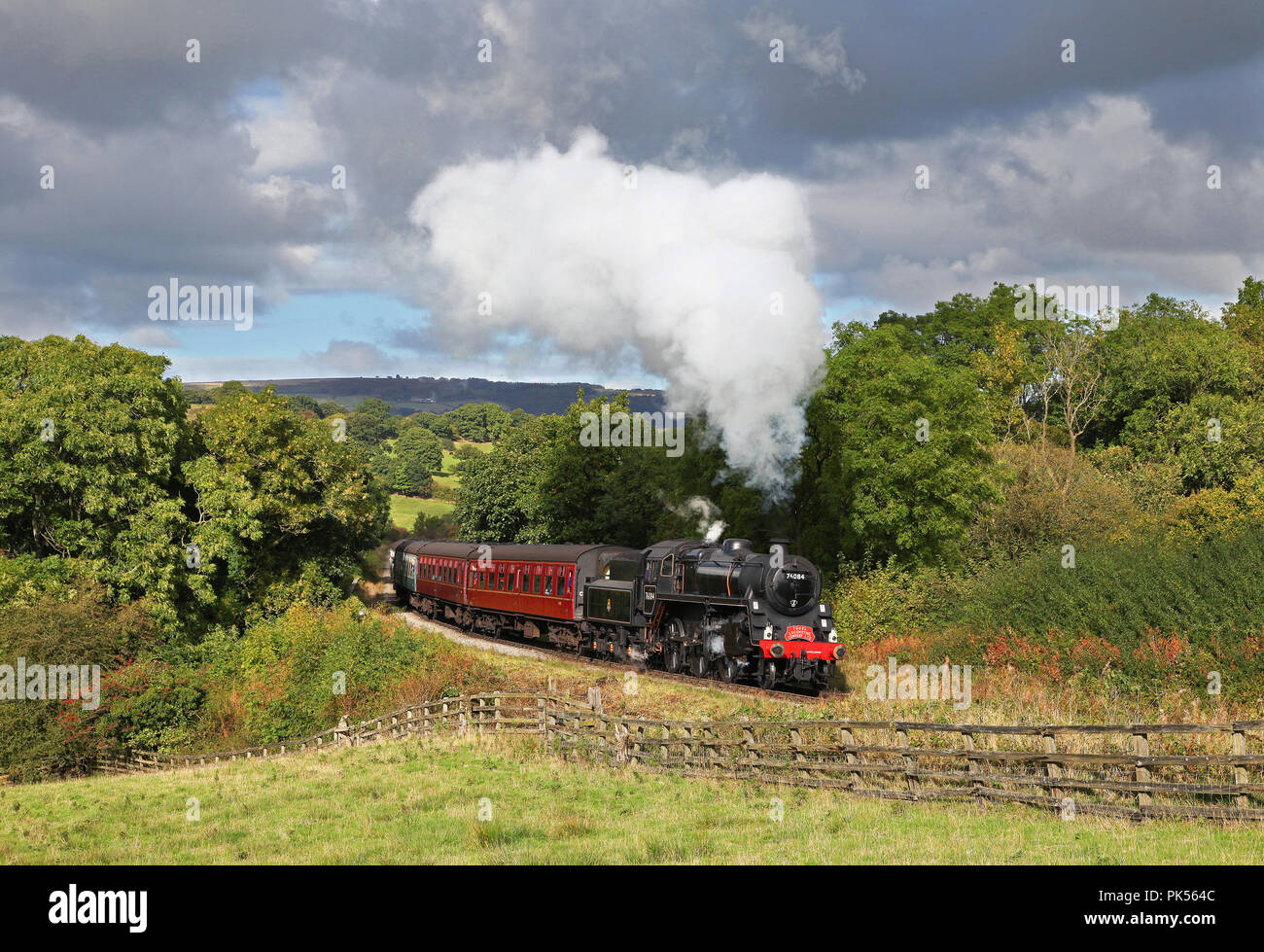 76084 at Green End on the NYMR 2.10.16 Stock Photo