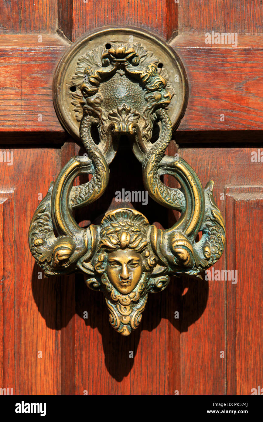 A Beautiful Copper Door Knocker Decorated With Medusa S Head