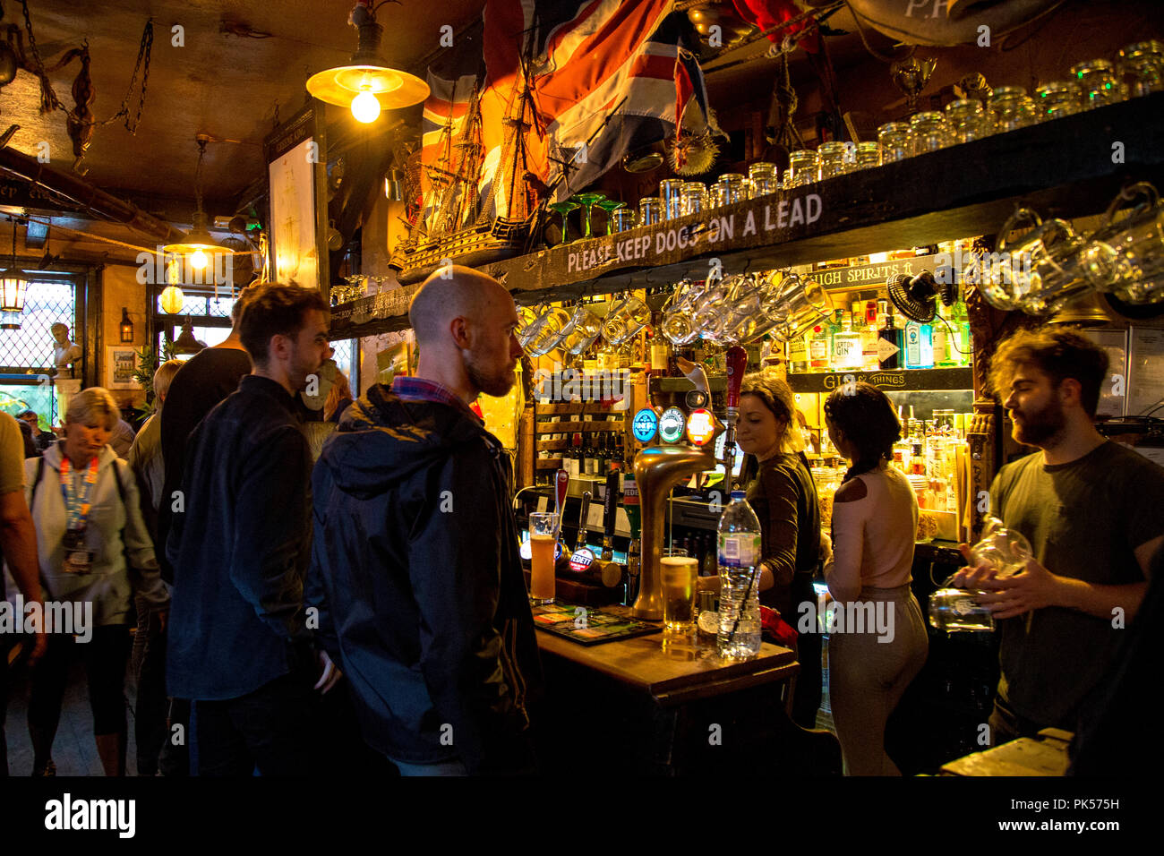 Interior of The Mayflower pub in Rotherhithe, London, UK Stock Photo