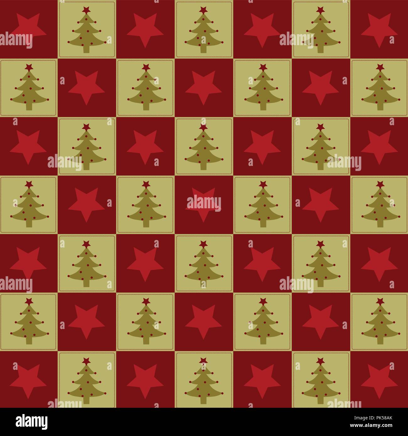 Christmas seamless pattern with christmas trees and stars Stock Vector ...