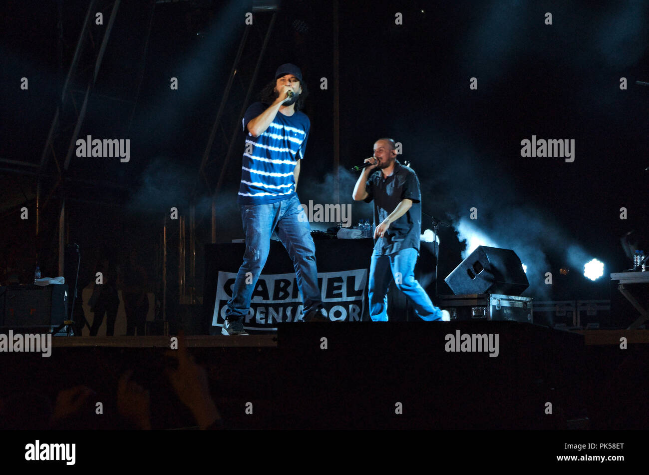 Gabriel O Pensador Concert in Fatacil, 17th of August 2018. Lagoa, Algarve, Portugal Stock Photo