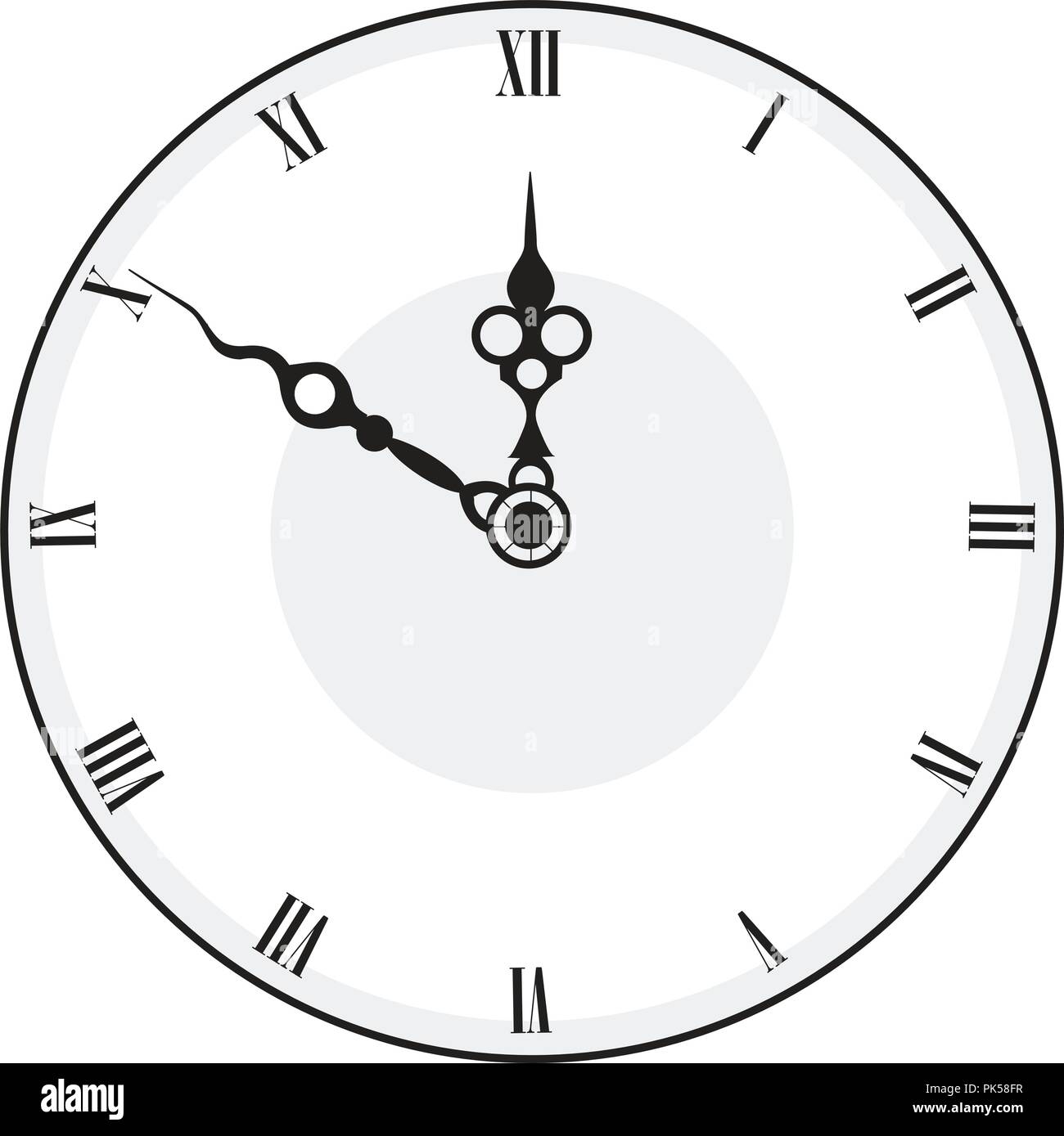 Black and white antique looking clock face isolated on white background  Stock Vector Image \u0026 Art - Alamy, image size:1300x1389