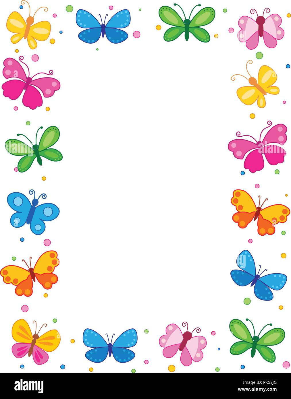 Colorful butterflies border / frame / background Stock Vector Image & Art -  Alamy