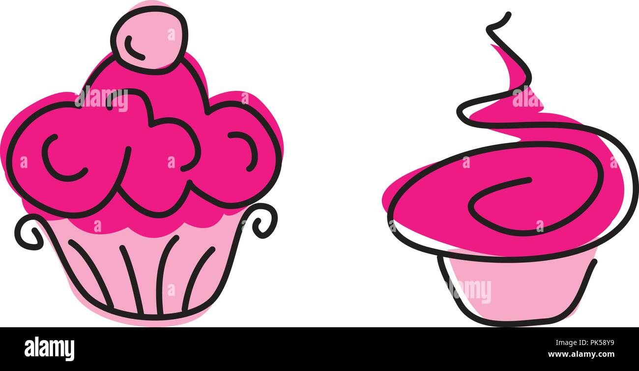 Cupcake isolated on white background. Ideal logo for cupake store Stock Vector