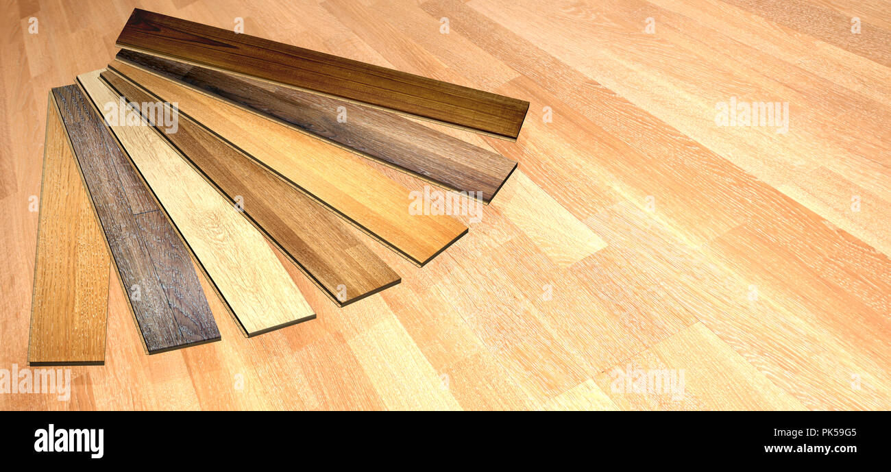 Horizontal Banner With New Planks Of Oak Parquet Of Different