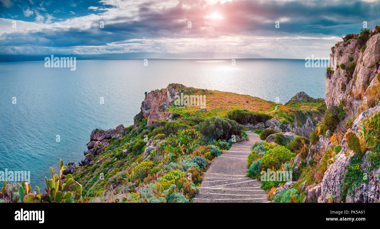 Colorful Spring Scene On The Cape Milazzo Nature Reserve