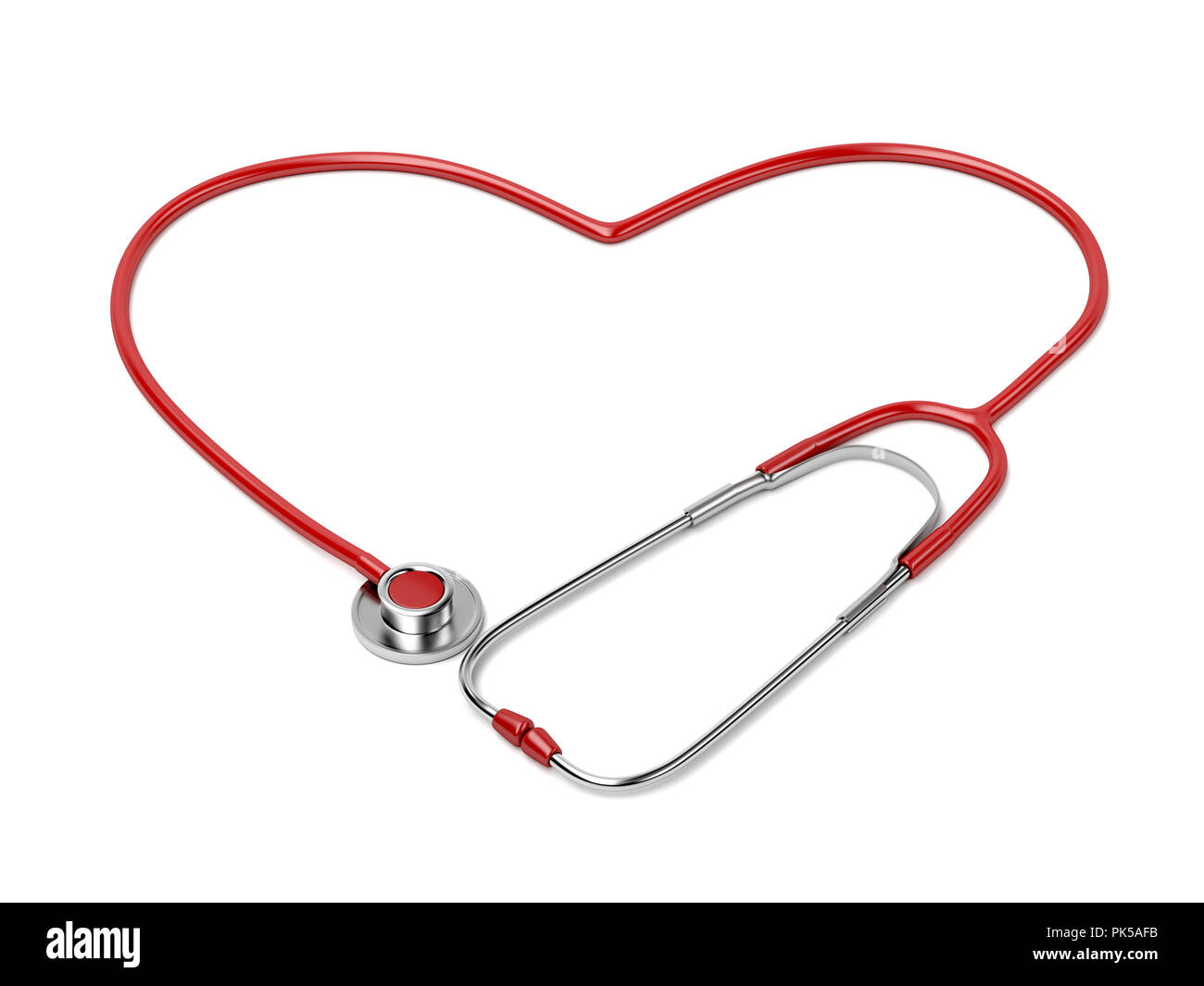 Stethoscope in shape of heart on white background Stock Photo - Alamy