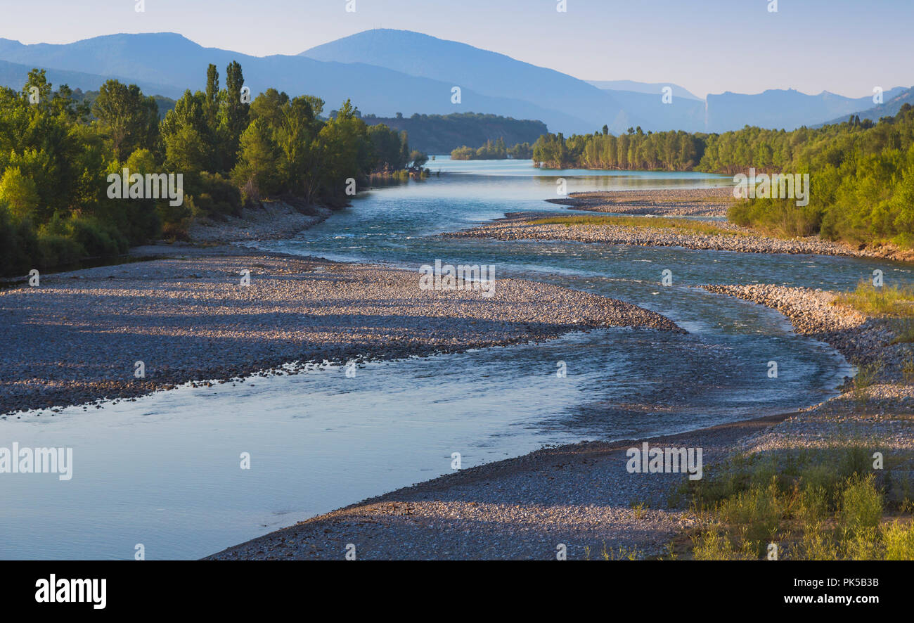 Cinca River, Huesca Province, Aragon, Spain Stock Photo