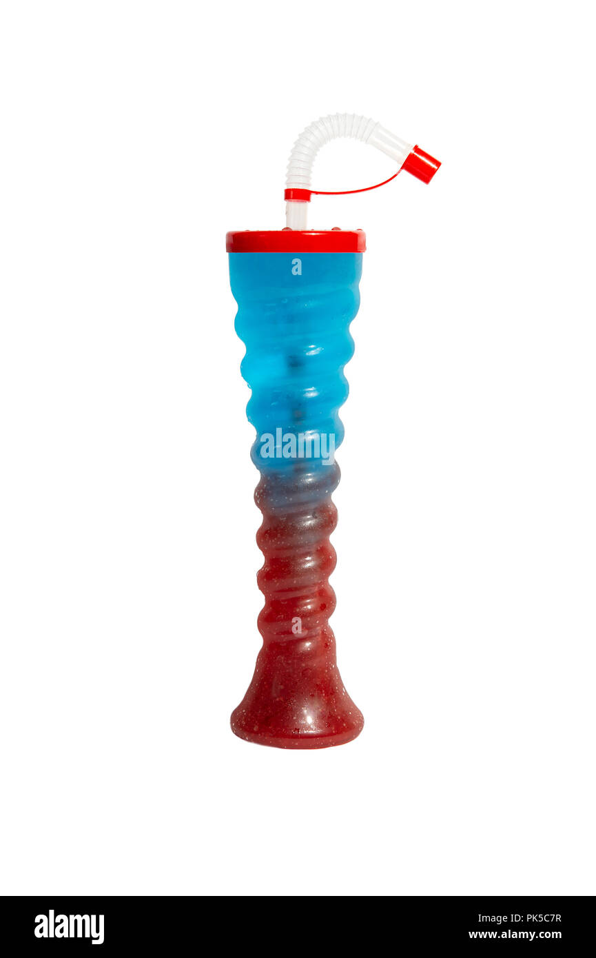Novelty Slush Yard Cup with multi coloured slush on a white background Stock Photo Alamy