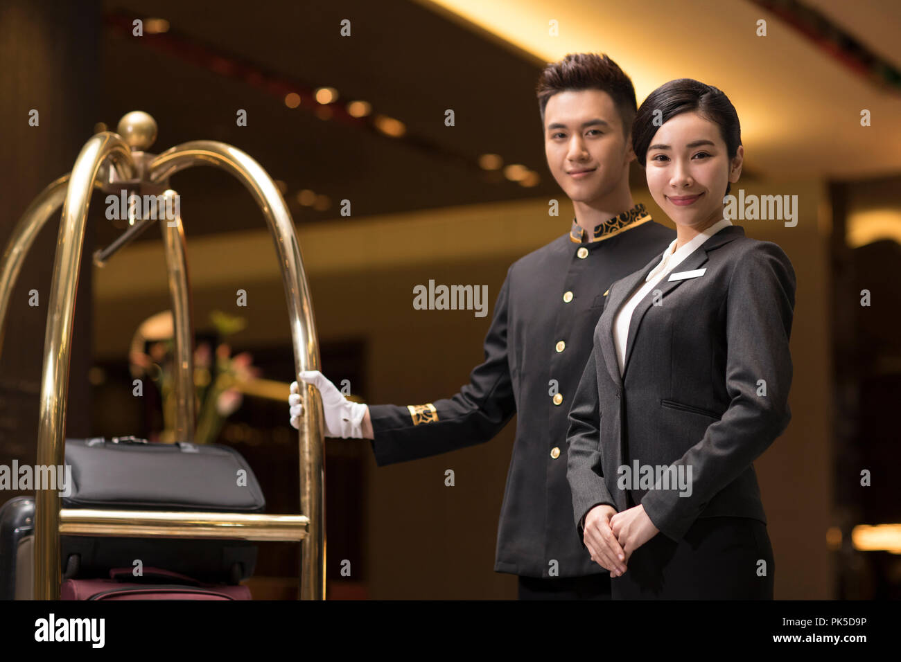 Professional service in luxury hotel Stock Photo