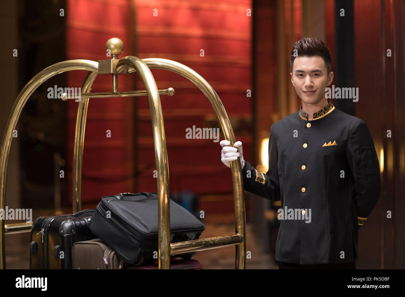 Portrait of bell boy Stock Photo Alamy