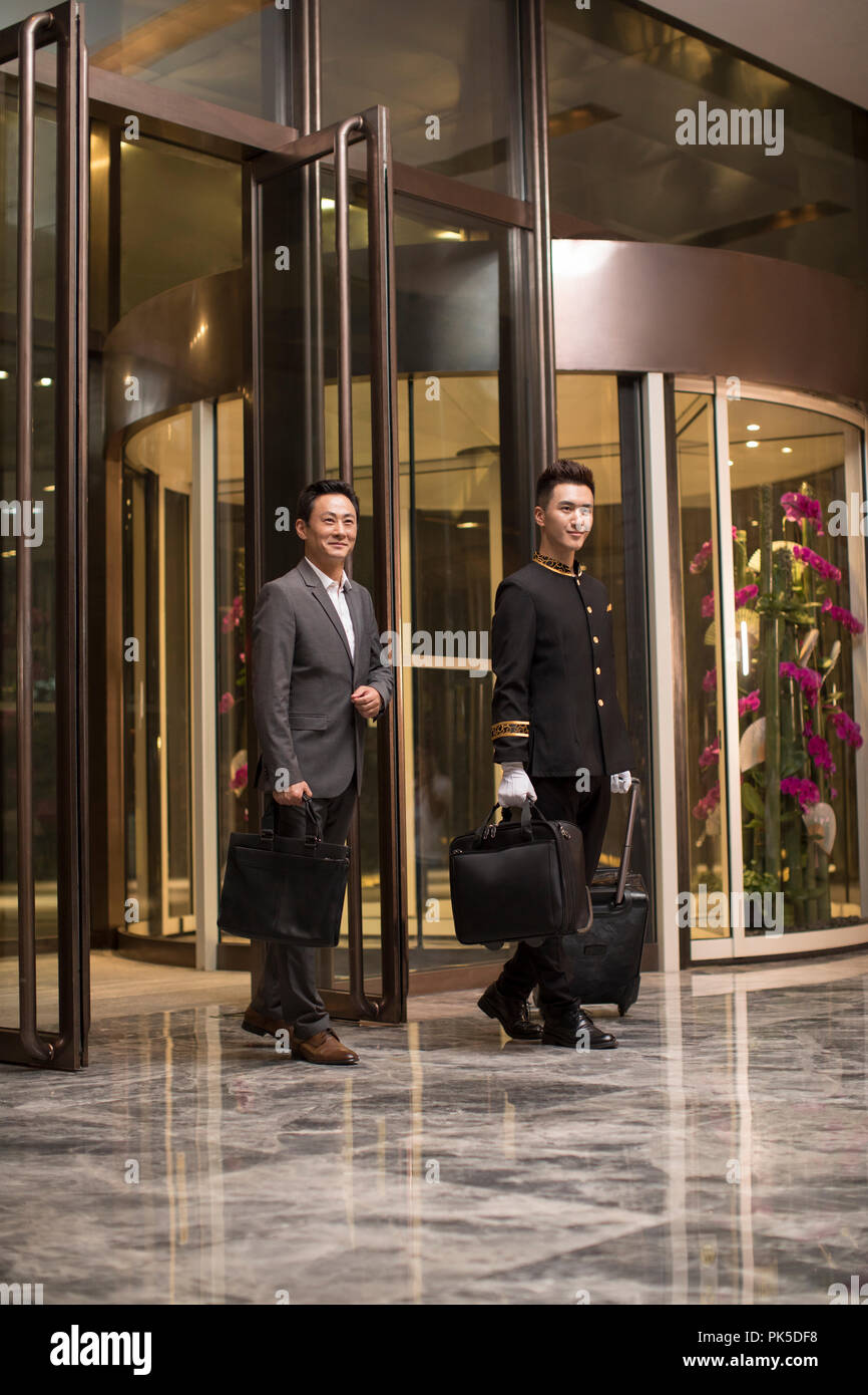 Professional service in luxury hotel Stock Photo
