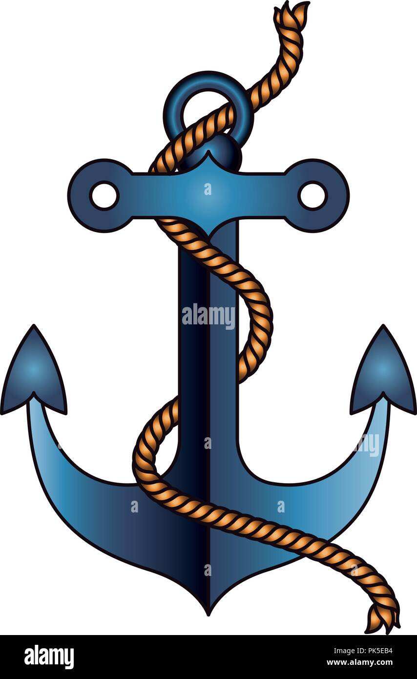 Isolated anchor with rope design Stock Vector Image & Art Alamy