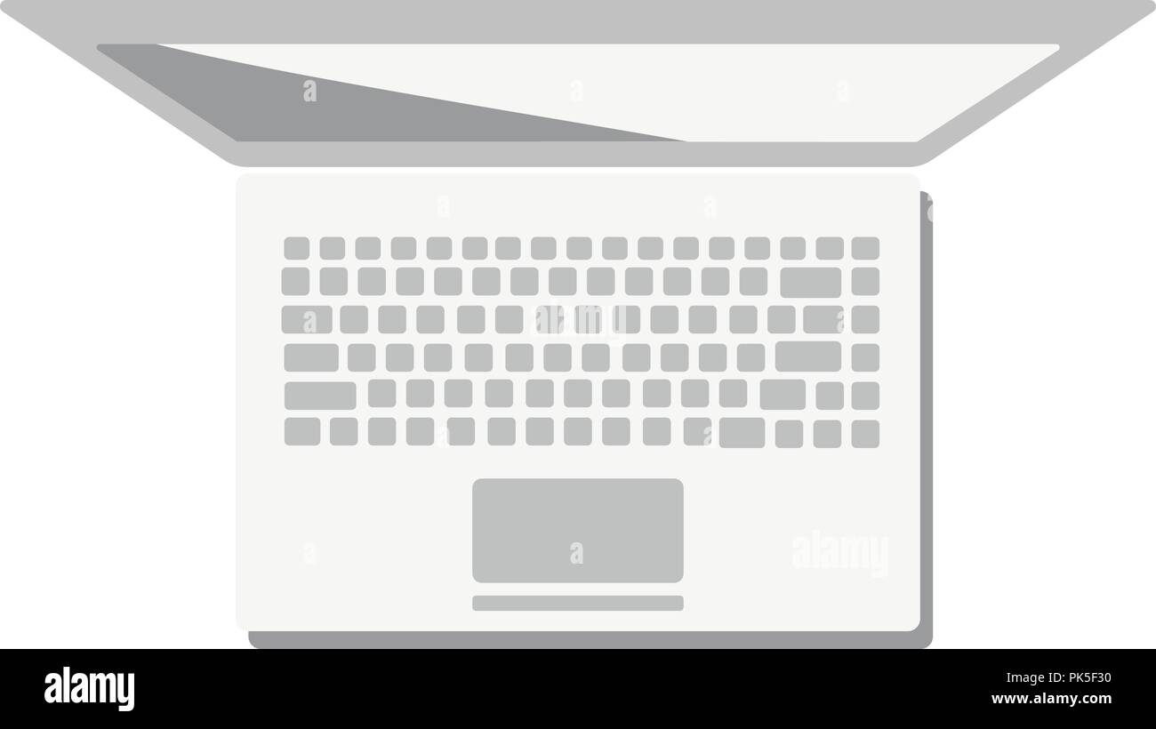 Isolated laptop with empty space on white background Stock Vector