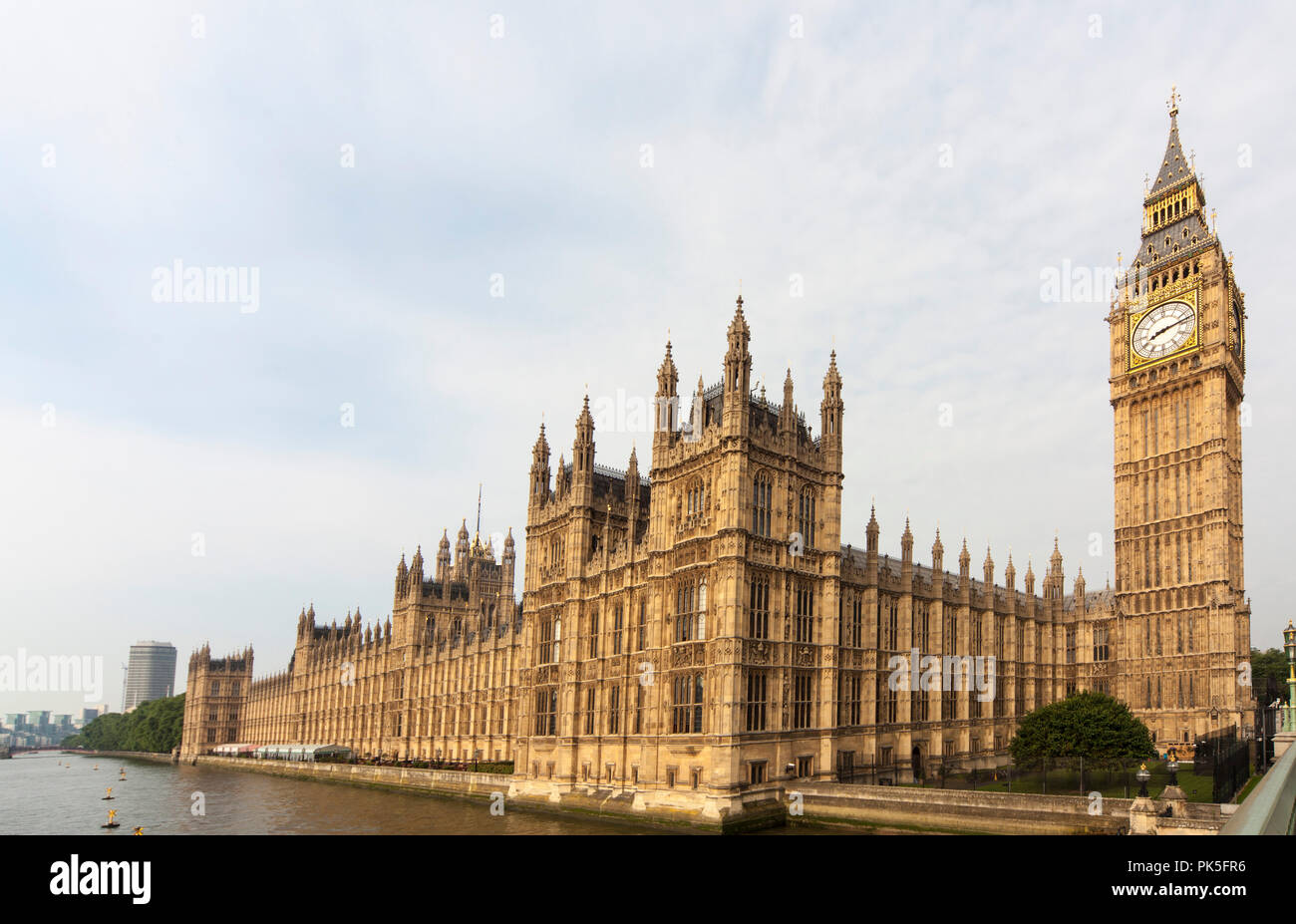 The Houses of Parliament, London. Shot in 2012 there is no scaffolding seen on the building. Stock Photo