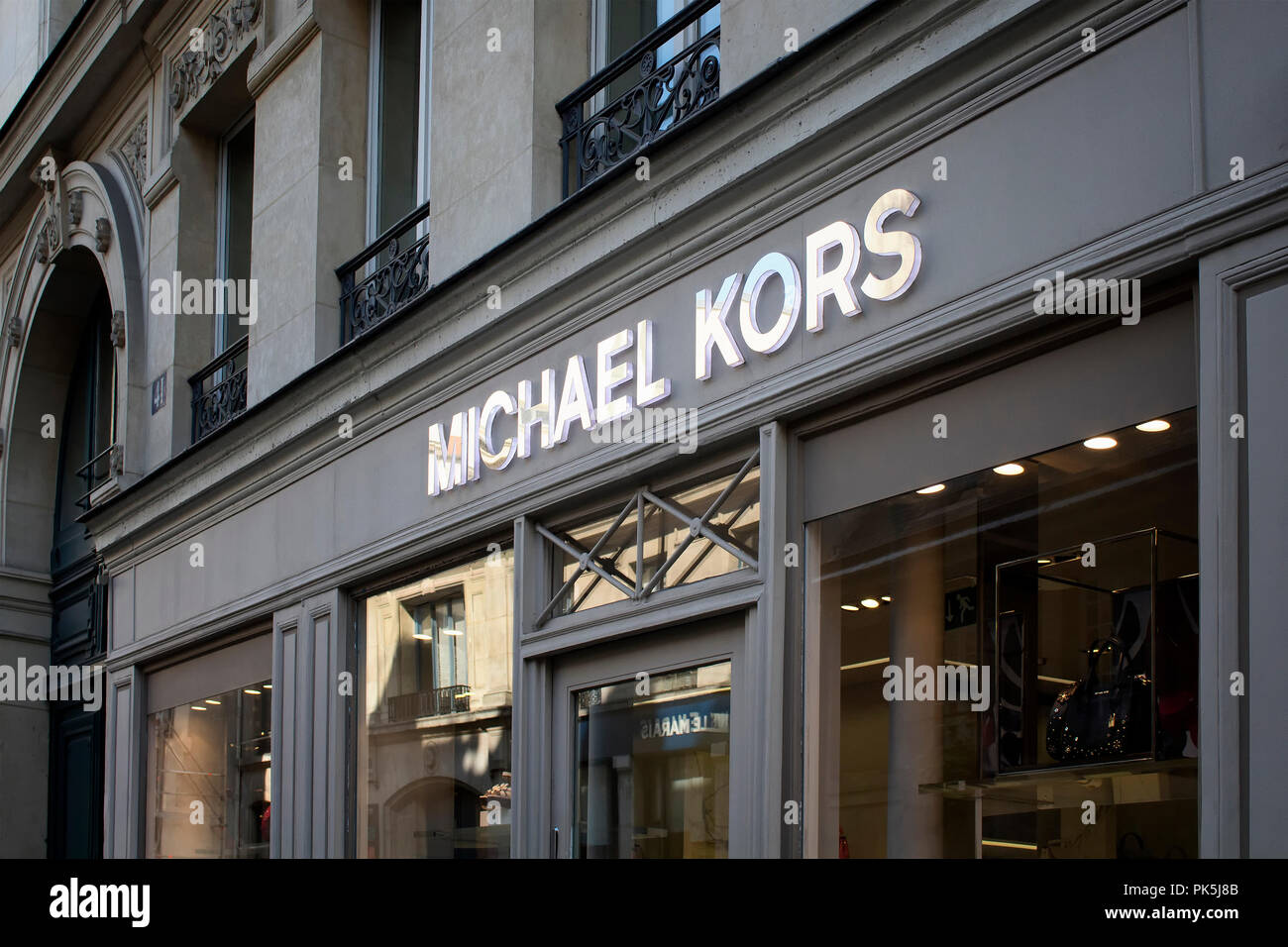 Signage and windows of famous, luxury American designer's brand store in Le  Marais district of Paris. 3rd arrondissement Stock Photo - Alamy