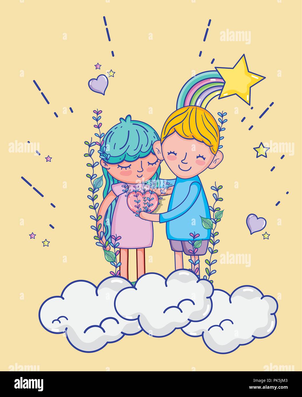 Boy and girl in love cartoons Stock Vector Image & Art - Alamy
