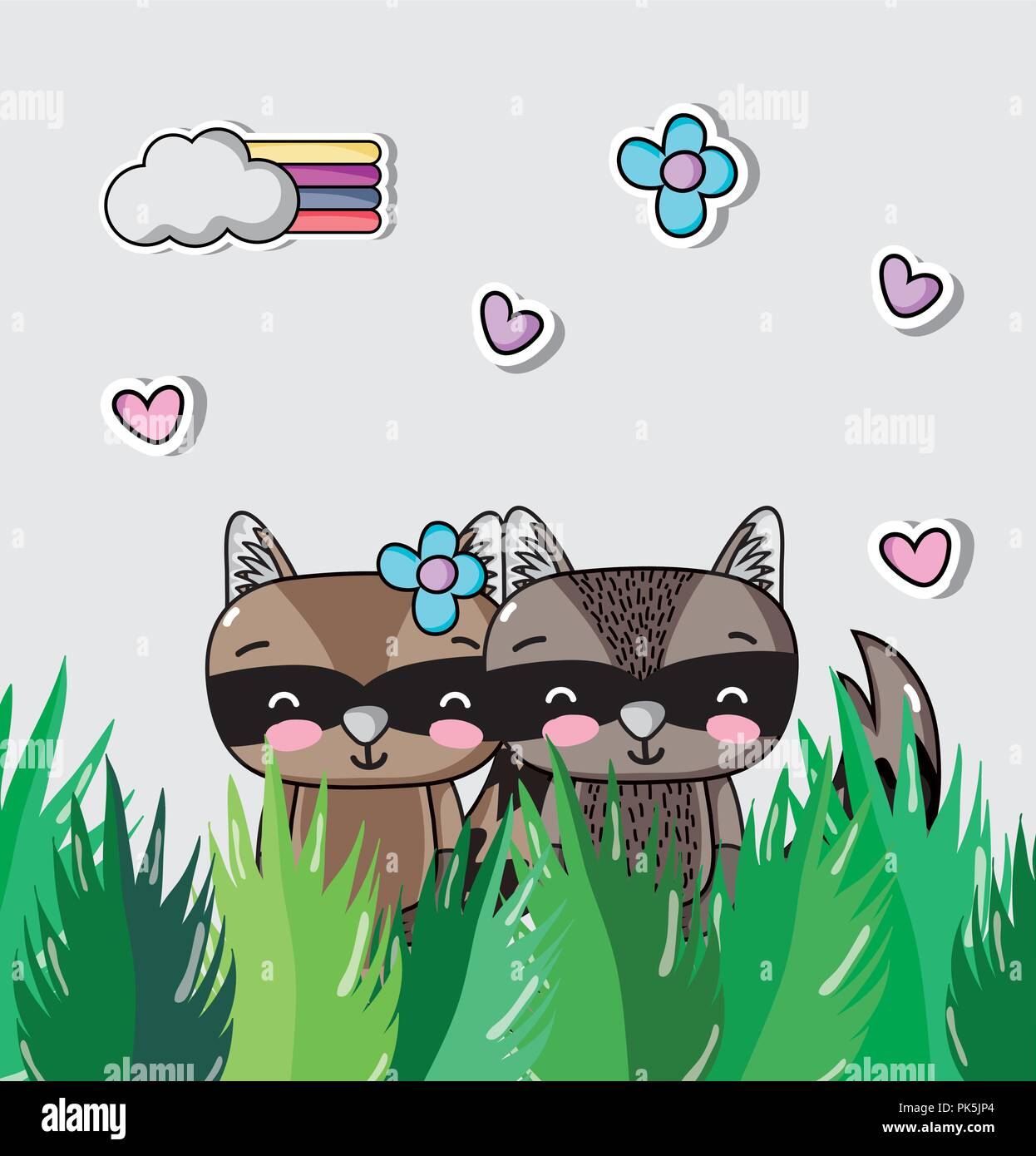 Cute raccoon animal Stock Vector Image & Art - Alamy
