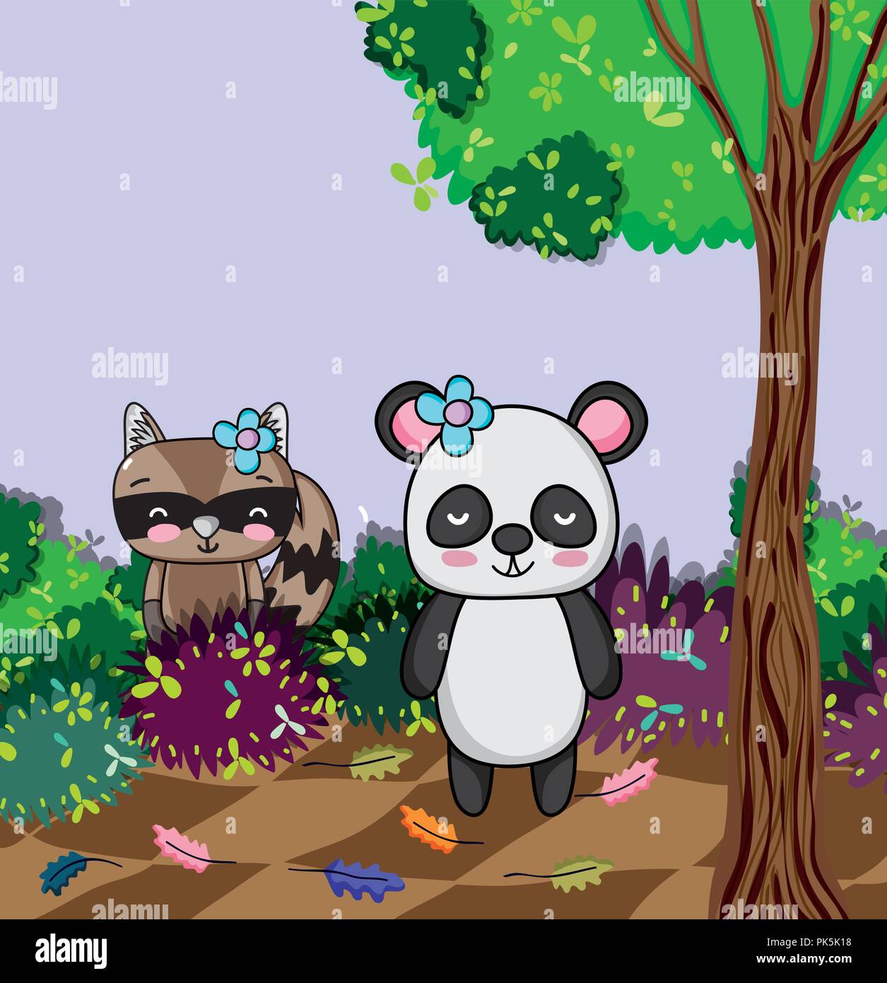 Cute wild animals Stock Vector