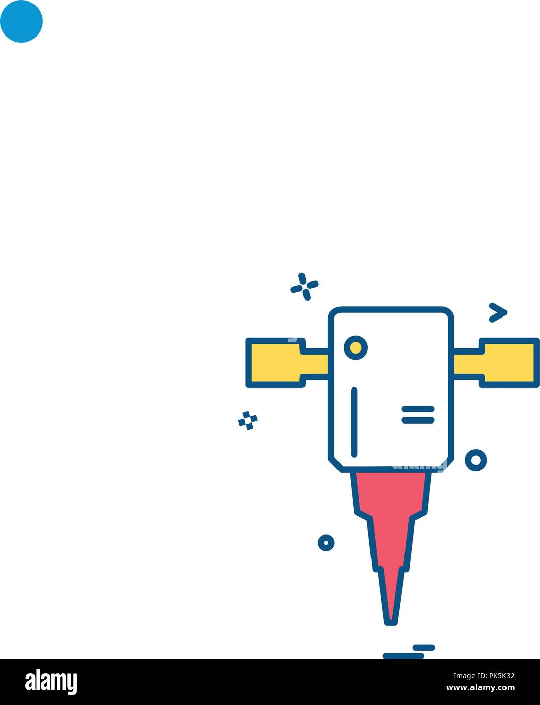 Construction tool work labour hammer jack icon vector Stock Vector