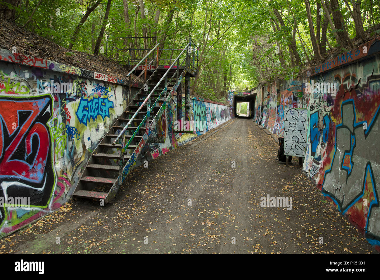 Nature Park Schoneberger Sudgelande, Berlin, Germany - 30th August 2017 - disused tracks at the Sudgelande reserve Stock Photo