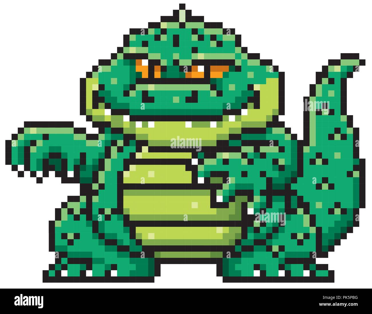 Vector illustration of Cartoon Monster - Pixel design Stock Vector