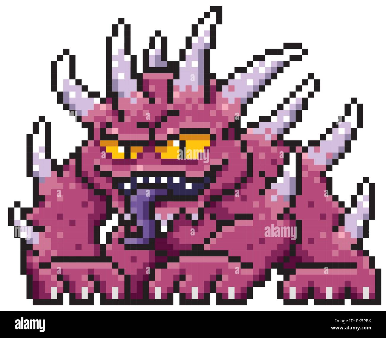 Vector illustration of Cartoon Monster - Pixel design Stock Vector ...