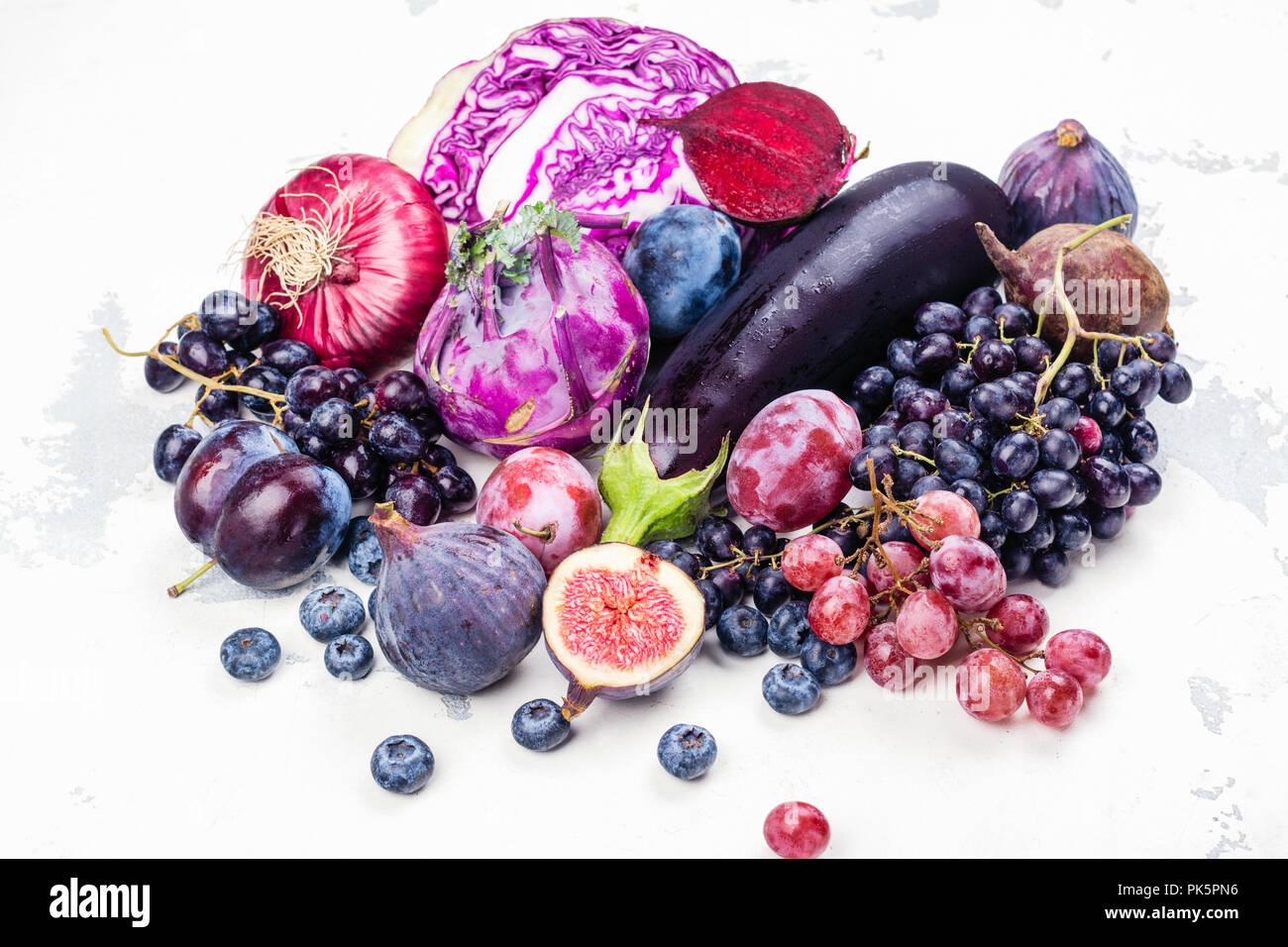 Selection of purple foods Stock Photo Alamy