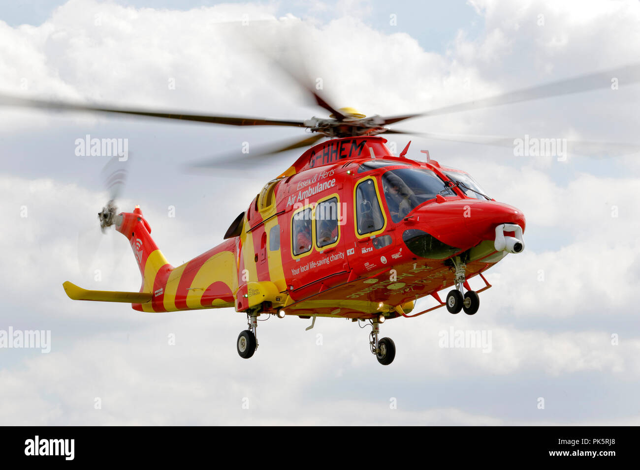 Herts and Essex Air Ambulance. Agusta Westland AW169 Serial 69049 Register G-HHEM used by UK Air Ambulances Specialist Aviation Services. Stock Photo