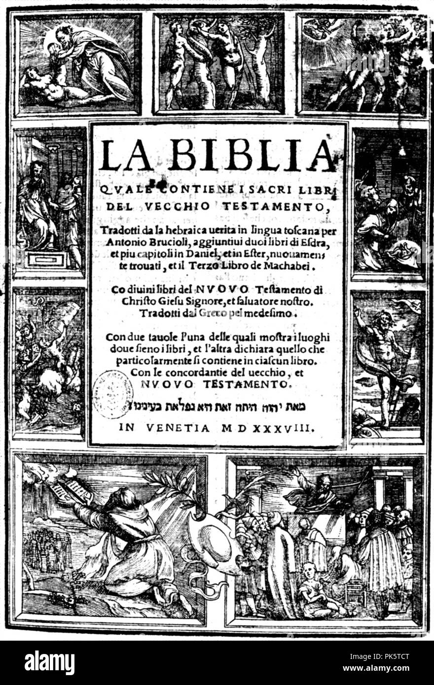 Bibbia-Brucioli. Stock Photo