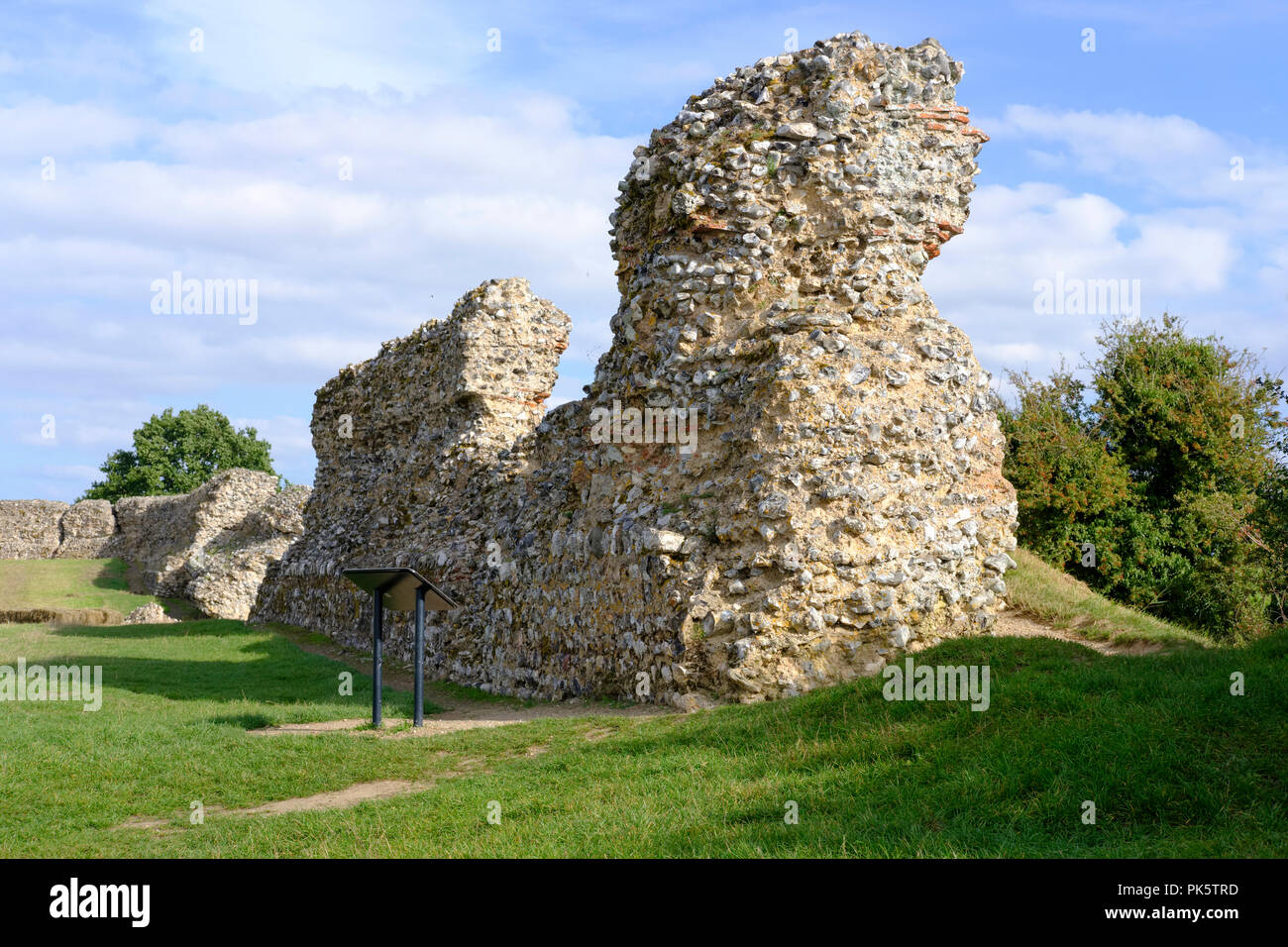 Remains of the south wall of Burgh Roman Fort also known as Gariannonum, Garannum, Caister-on-Sea, Norfolk, England, UK Stock Photo