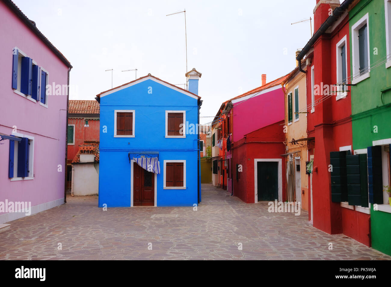 Colorful houses in Burano island near Venice, Italy Stock Photo - Alamy
