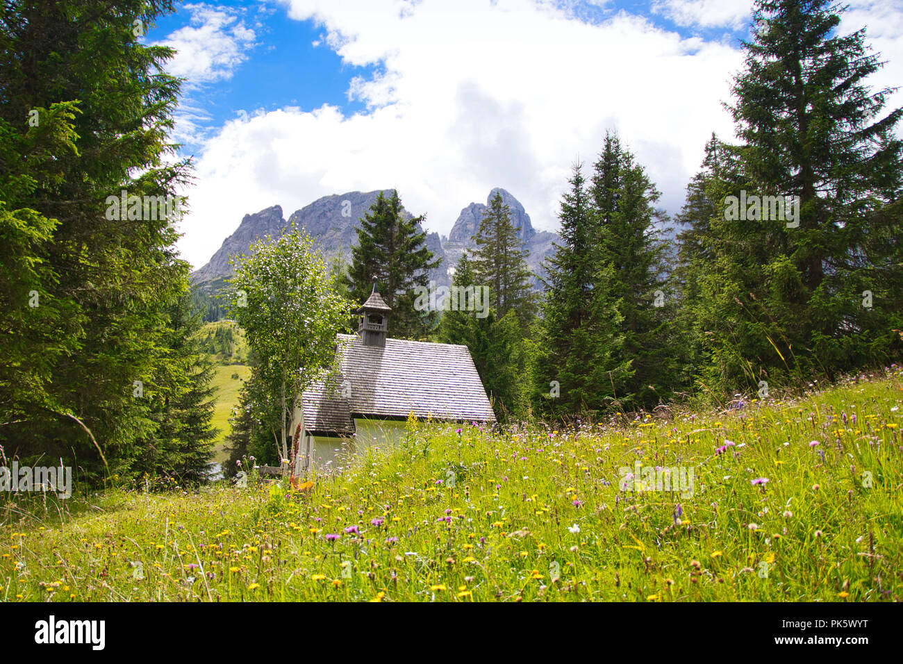 Little church in the alps Stock Photo - Alamy