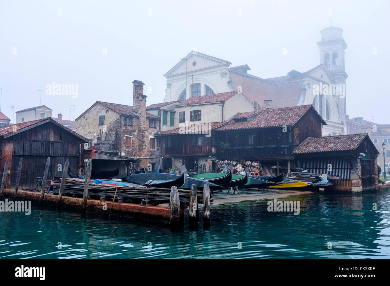 Gondola wharf in Venice, Italy Stock Photo